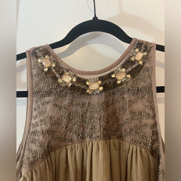 Anthropologie Moulinette Soeurs Mini Dress with Beaded Neckline - Picture 11 of 12